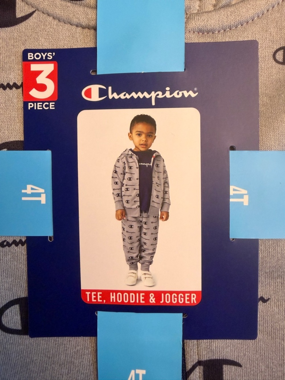 B2G1 FREE Champion Boys 4T 3 Piece Hoodie Jogger T-Shirt Outfit Set NWT